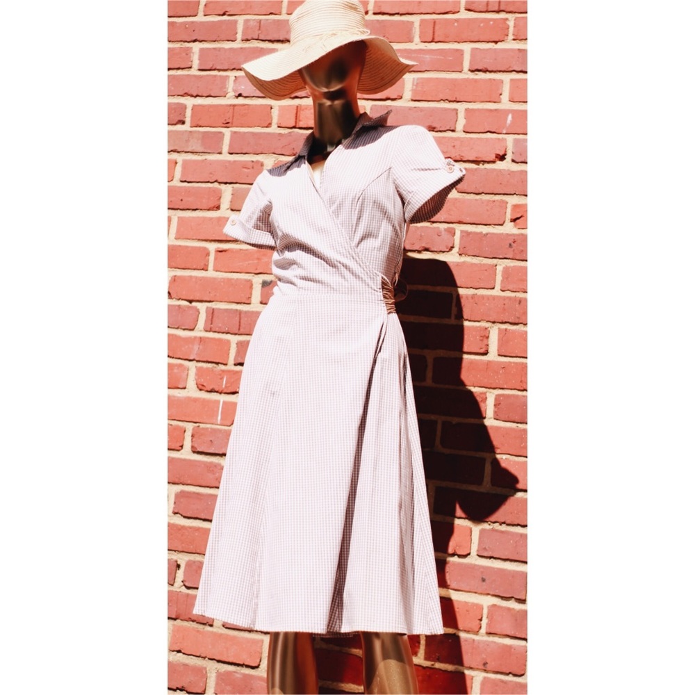 Plaid Wrap Midi Dress